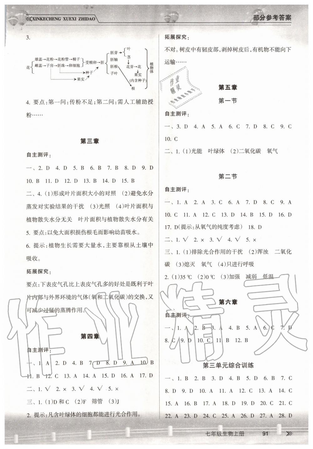 2019年新课程学习指导七年级生物上册人教版南方出版社 第6页