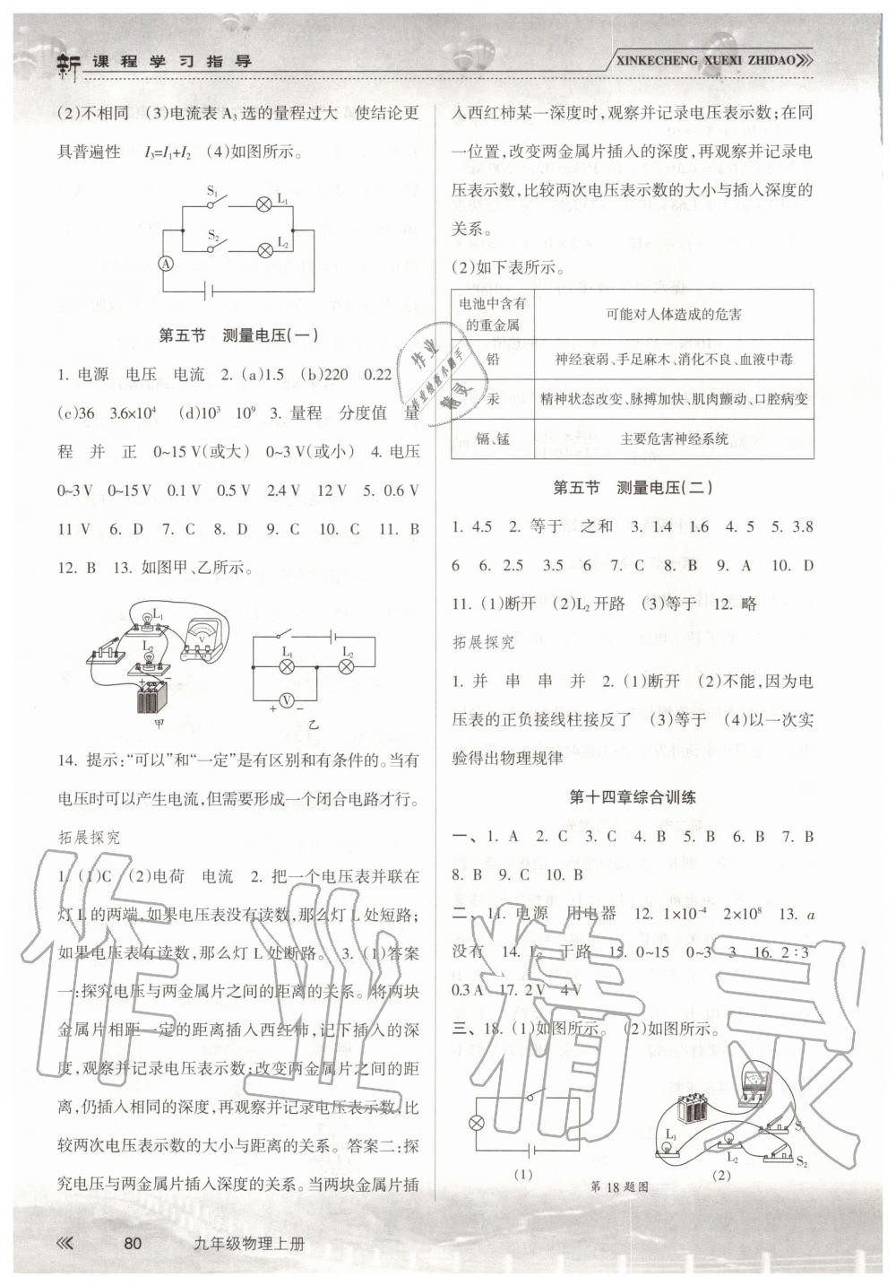 2019年新課程學(xué)習(xí)指導(dǎo)九年級物理上冊滬科版南方出版社 第4頁