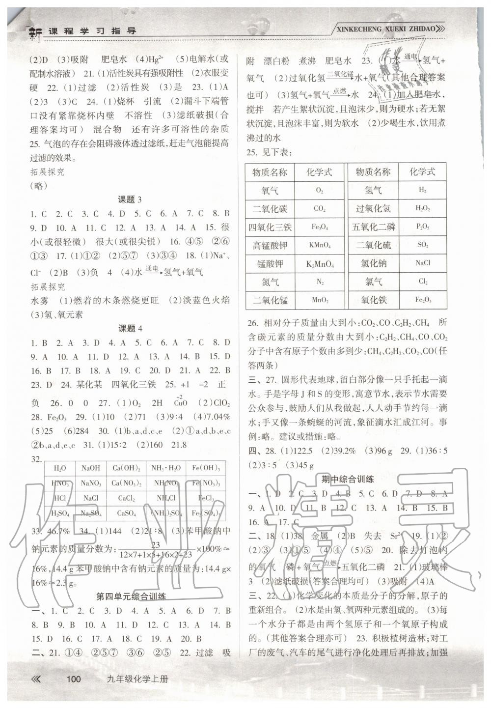 2019年新課程學(xué)習(xí)指導(dǎo)九年級化學(xué)上冊人教版南方出版社 第4頁