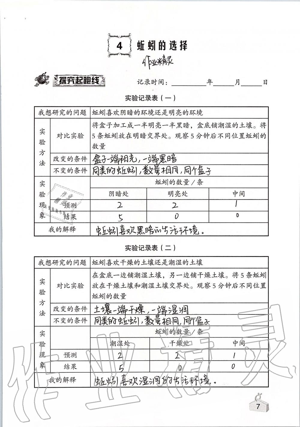 2019年知識與能力訓練五年級科學上冊教科版 第7頁