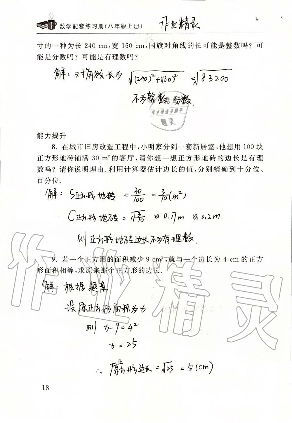 2019年數(shù)學(xué)配套練習(xí)冊八年級上冊北師大版 第18頁