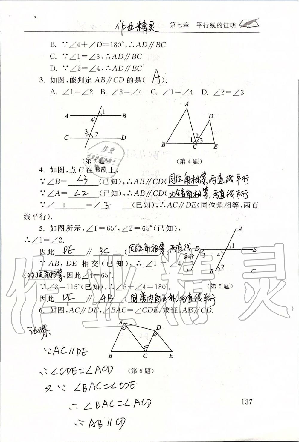 2019年數(shù)學(xué)配套練習(xí)冊(cè)八年級(jí)上冊(cè)北師大版 第137頁(yè)