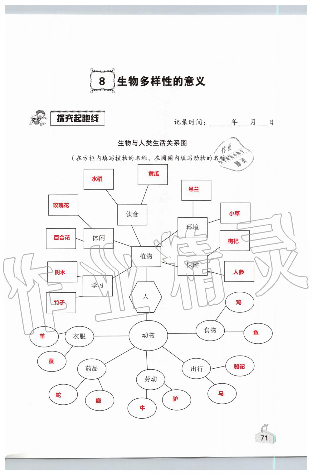 2019年知識與能力訓(xùn)練六年級科學(xué)上冊教科版 第71頁