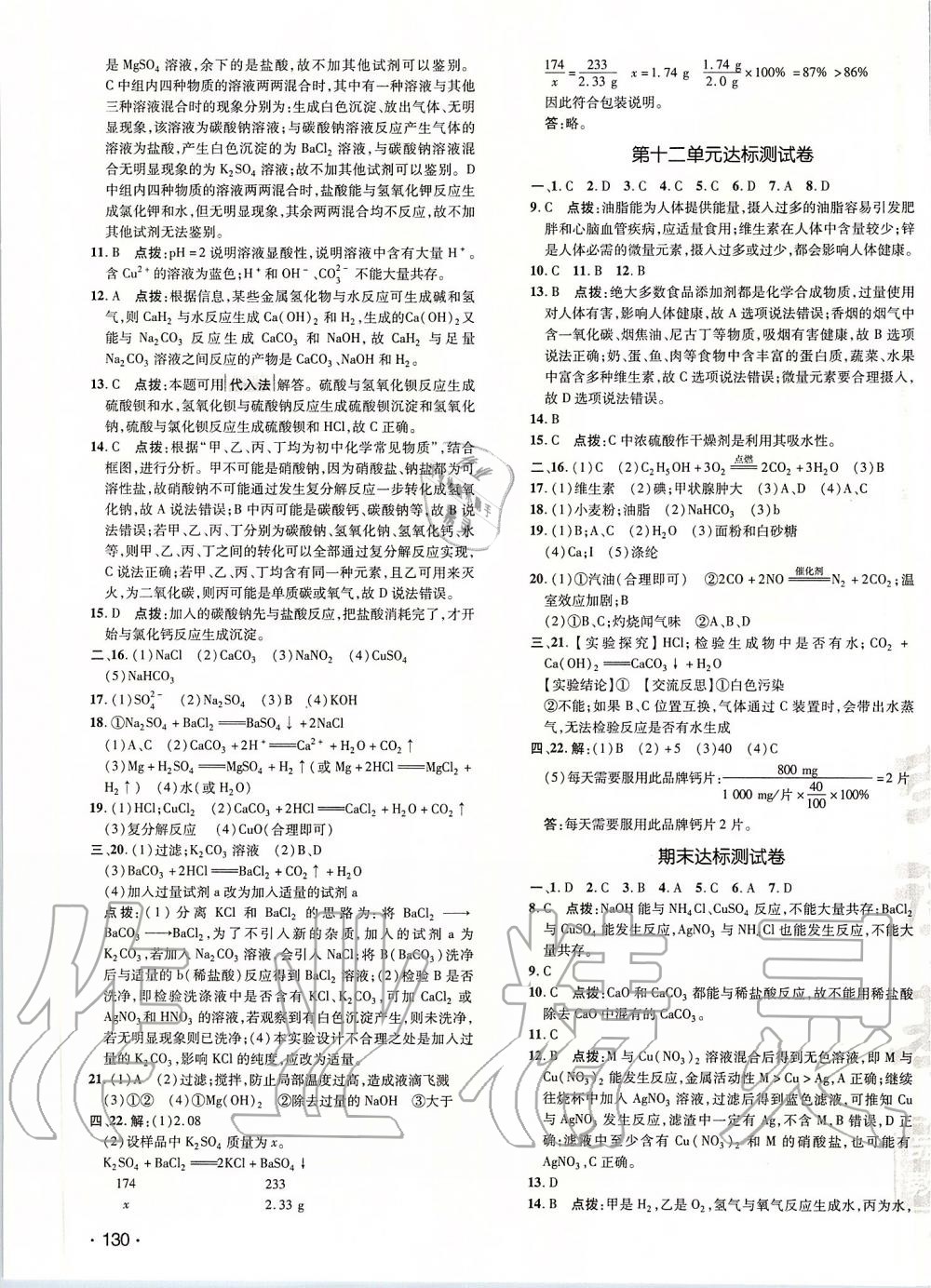 2020年點(diǎn)撥訓(xùn)練九年級化學(xué)下冊人教版 第3頁