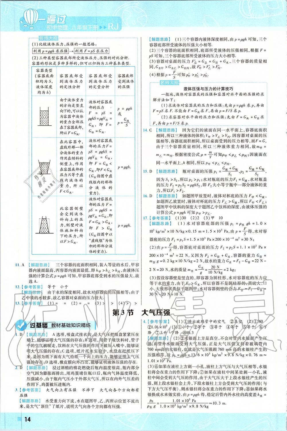 2020年一遍过八年级物理下册人教版 第14页