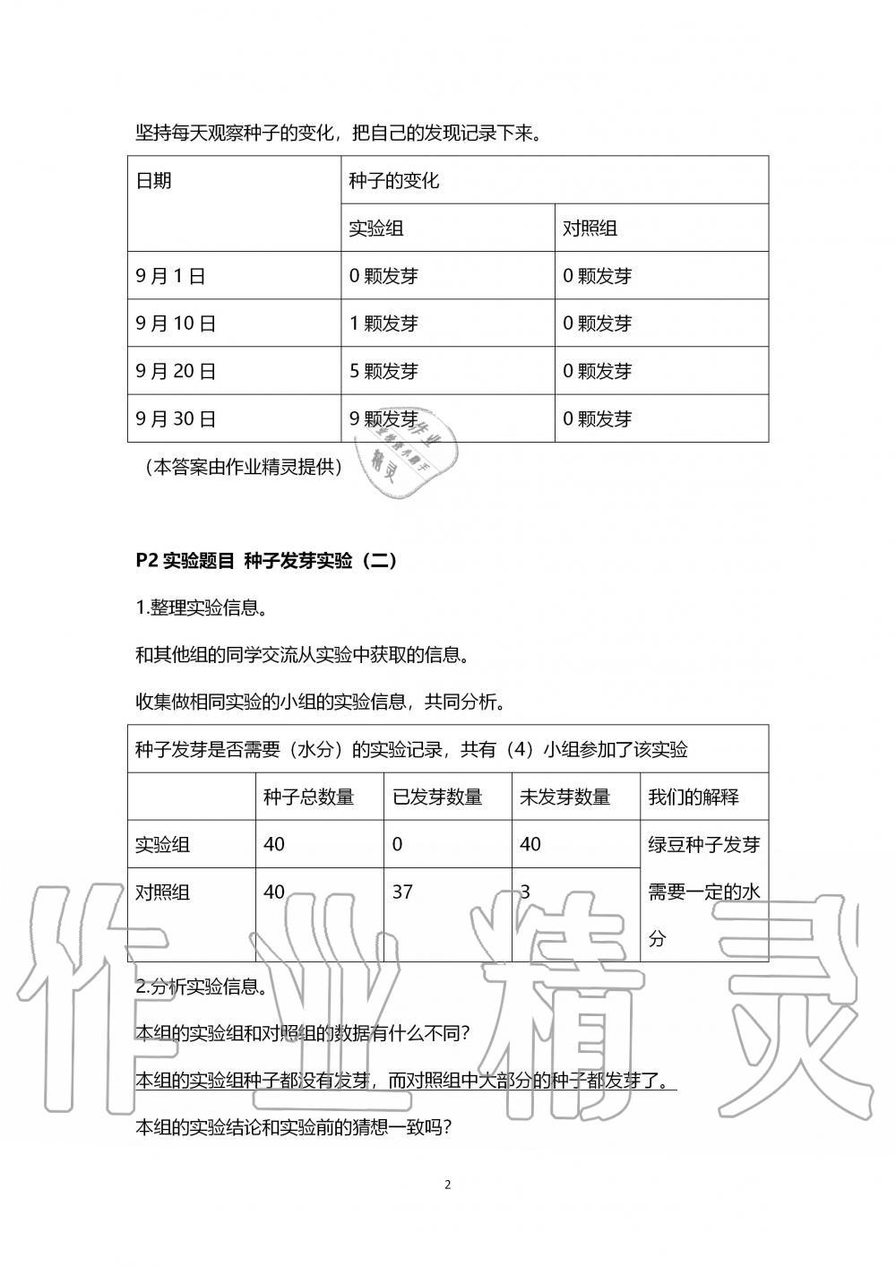 2019年科学学生活动手册五年级上册教科版 第2页