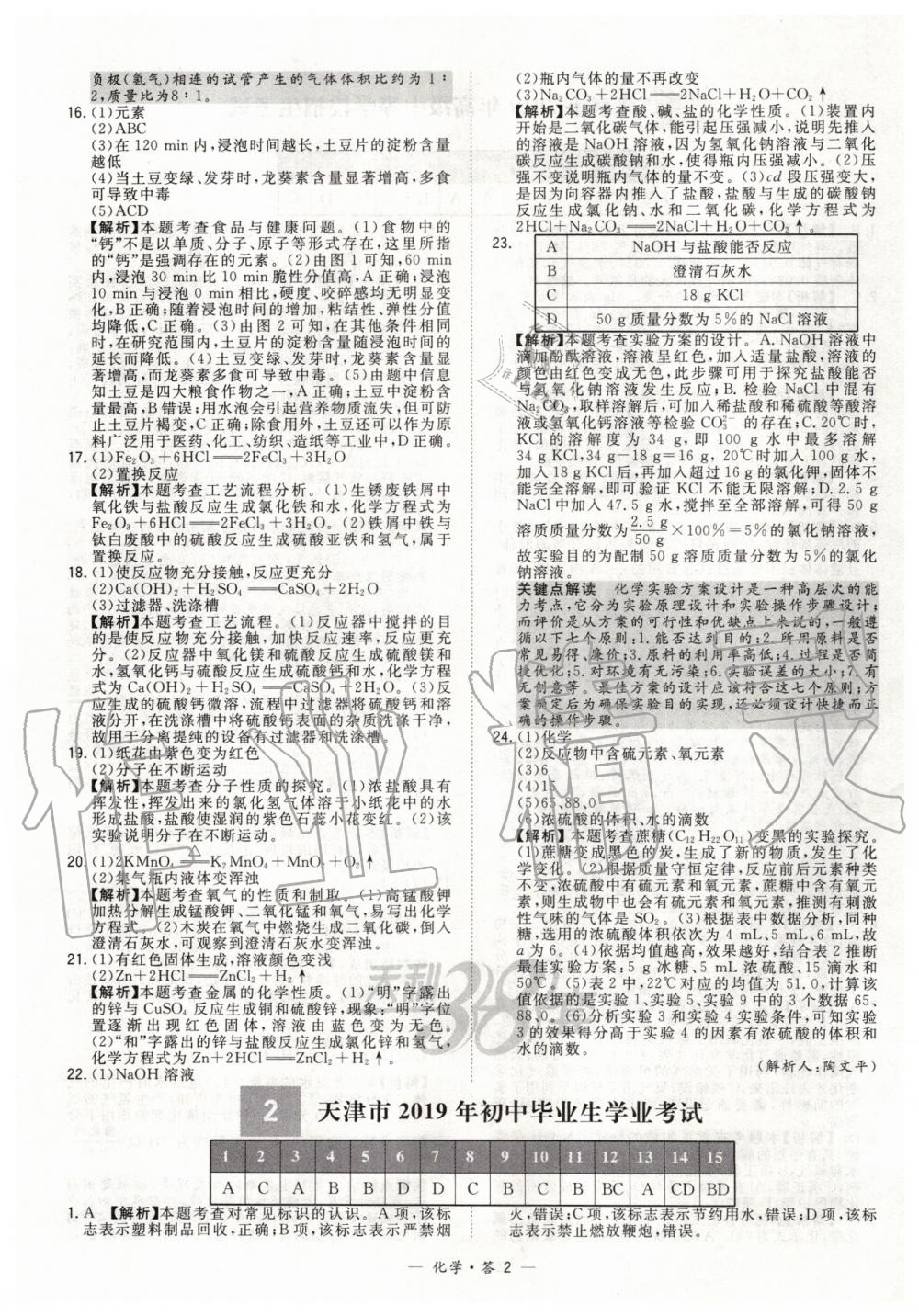 2020年天利38套新課標全國中考試題精選化學 第2頁