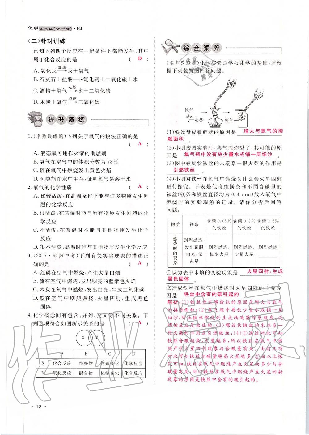 2019年導(dǎo)學(xué)與演練九年級化學(xué)全一冊人教版貴陽專版 第12頁