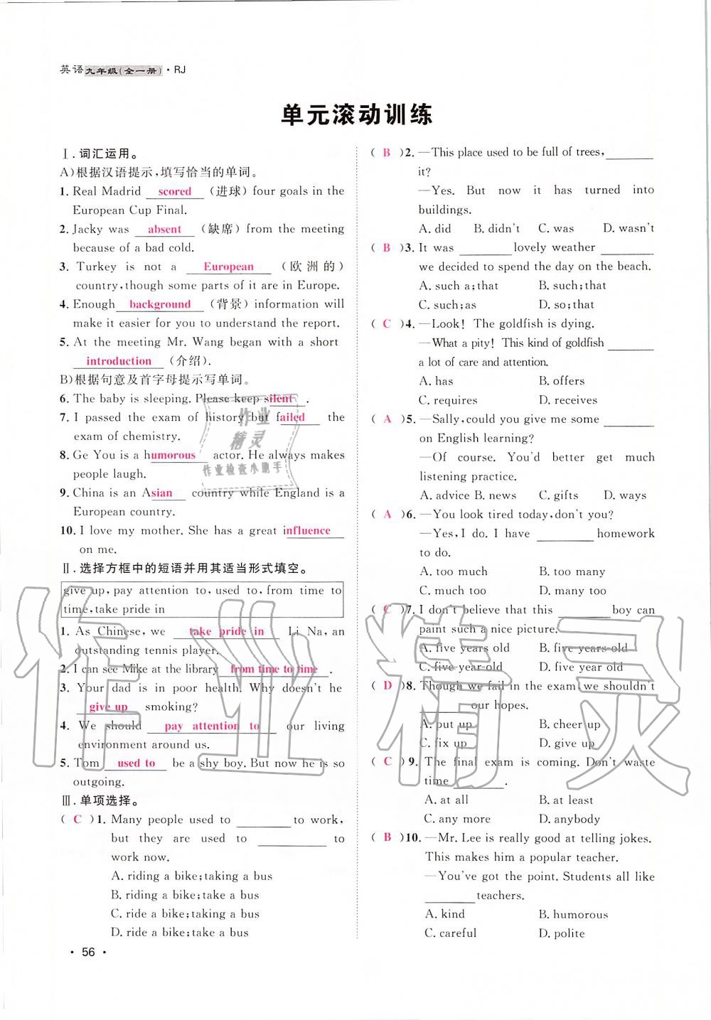 2019年導(dǎo)學(xué)與演練九年級(jí)英語全一冊人教版貴陽專版 第56頁