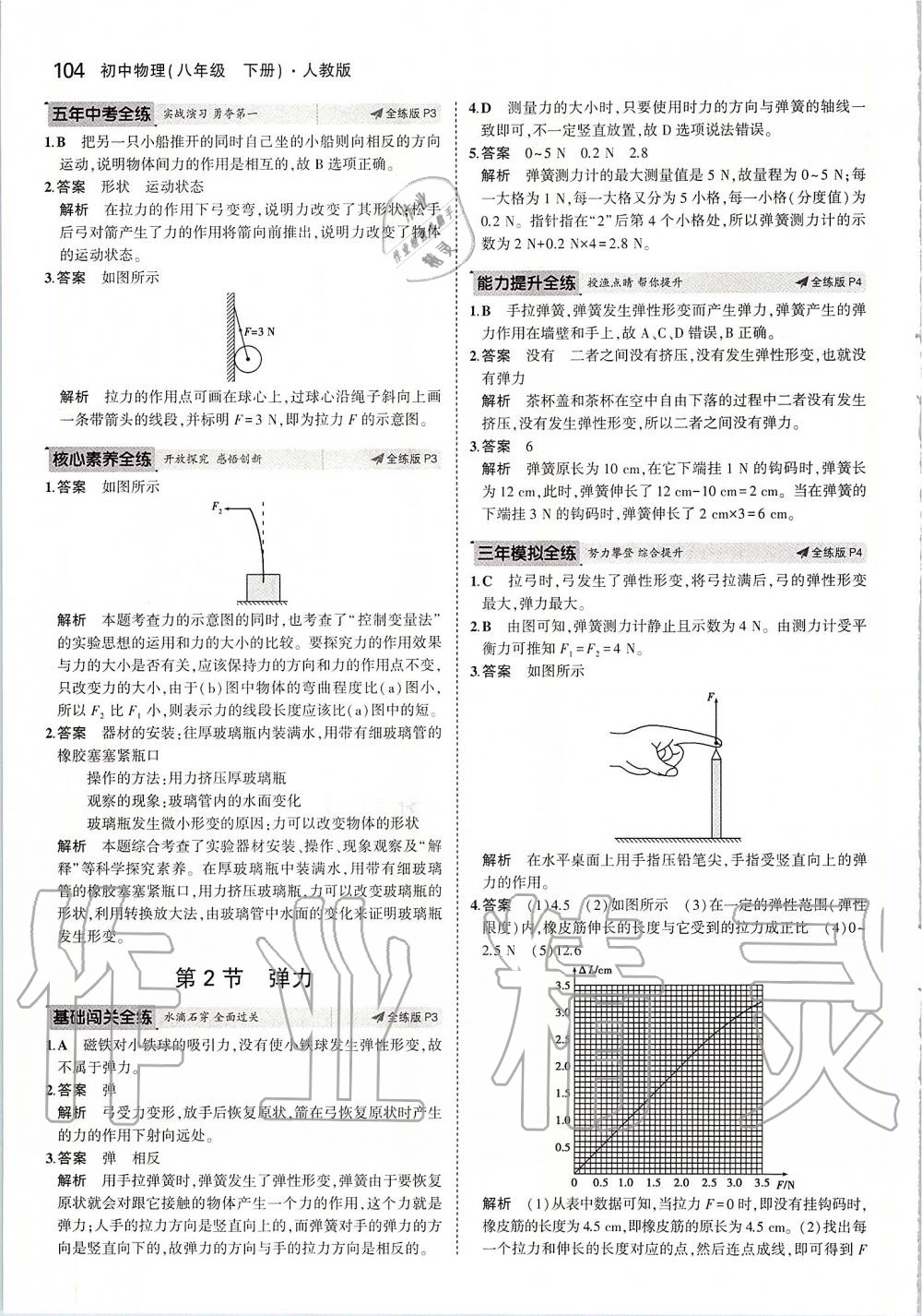 2020年5年中考3年模擬初中物理八年級(jí)下冊(cè)人教版 第2頁(yè)