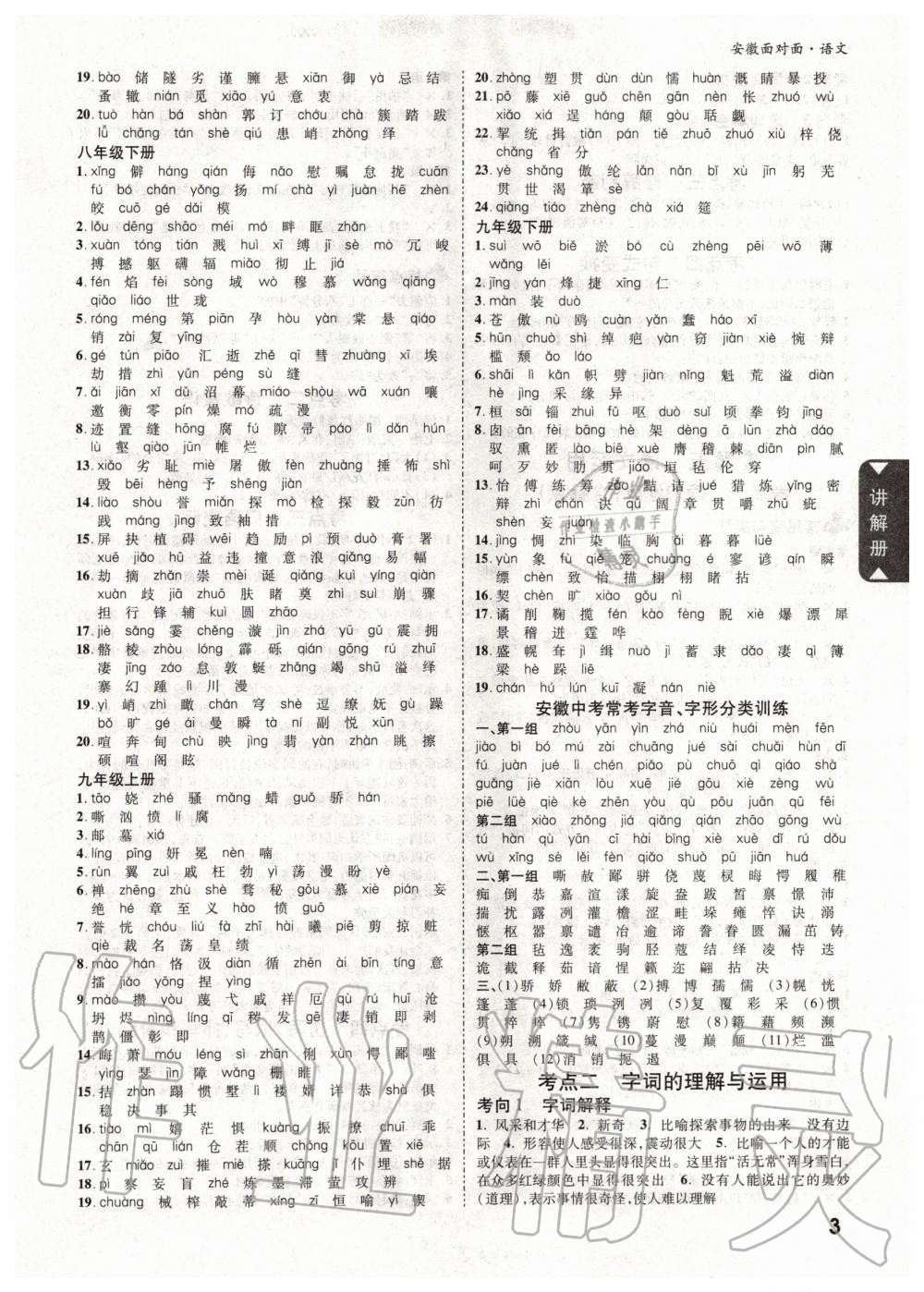 2020年安徽中考面对面语文&nbsp;第2页