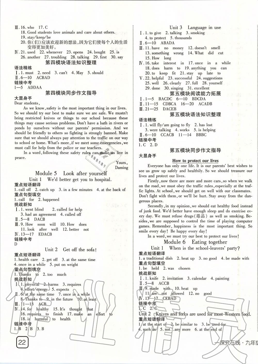 2020年探究在线高效课堂九年级英语下册外研版 第3页