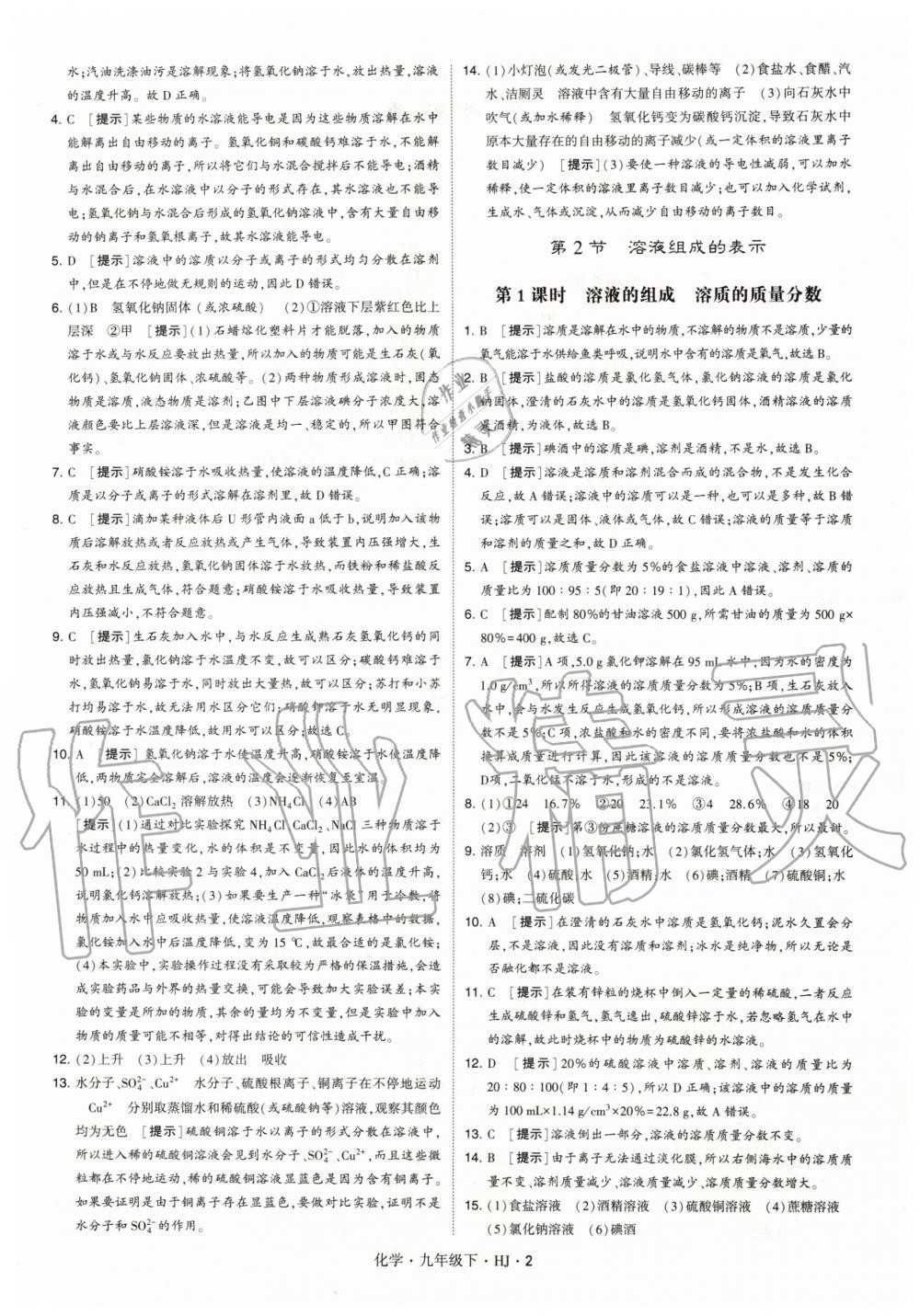 2020年經(jīng)綸學典學霸題中題九年級化學下冊滬教版 第2頁