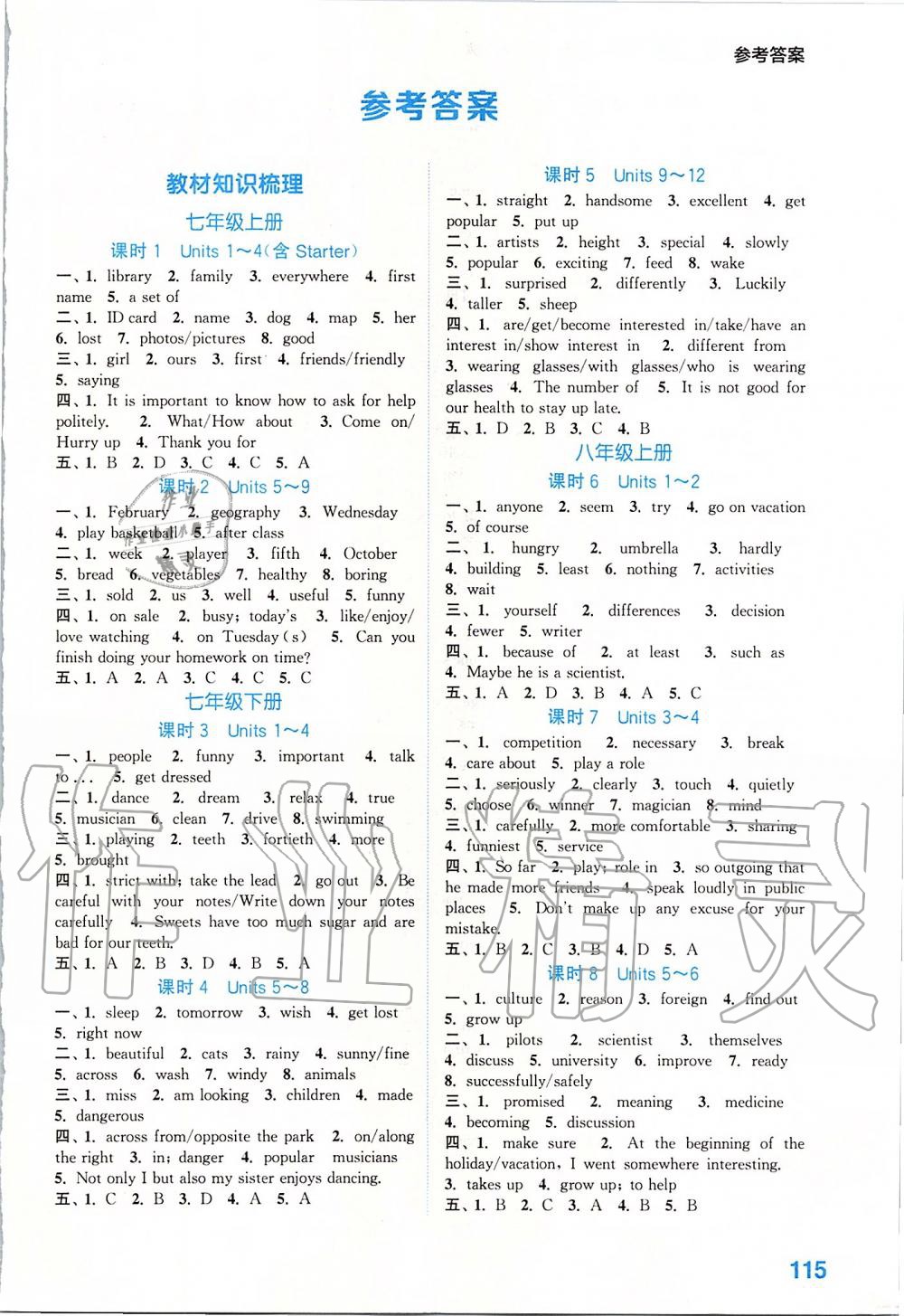 2020年初中英語(yǔ)默寫(xiě)能手中考版人教版 第1頁(yè)