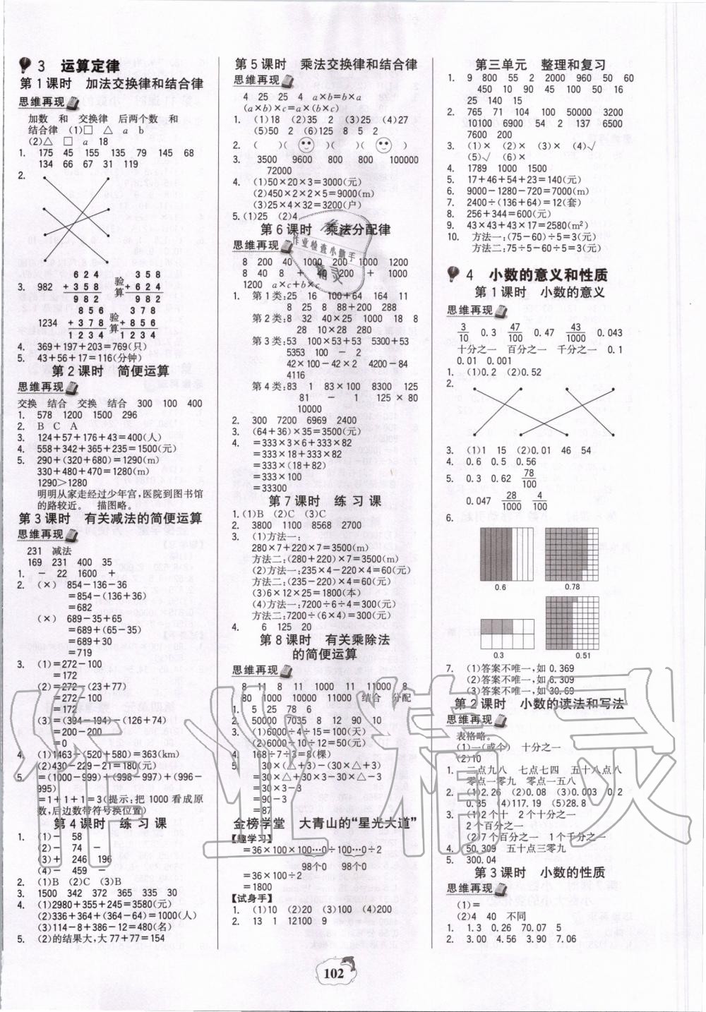 2020年世紀金榜金榜小博士四年級數(shù)學下冊人教版 第2頁