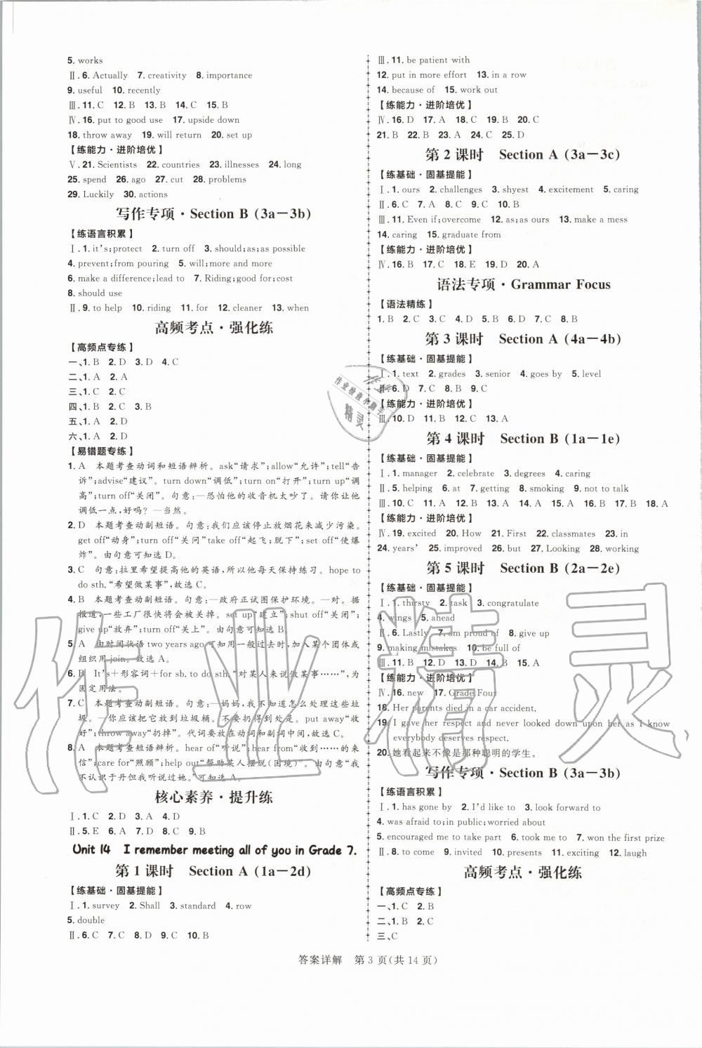 2020年練出好成績九年級英語下冊人教版 第3頁