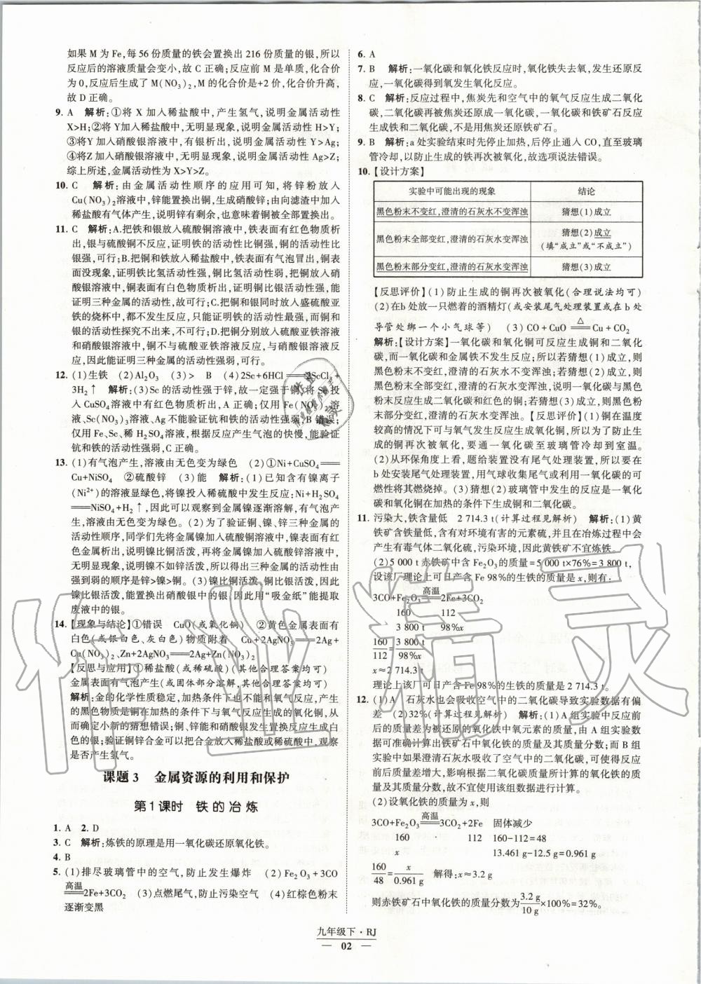 2020年经纶学典课时作业九年级化学下册人教版 第2页