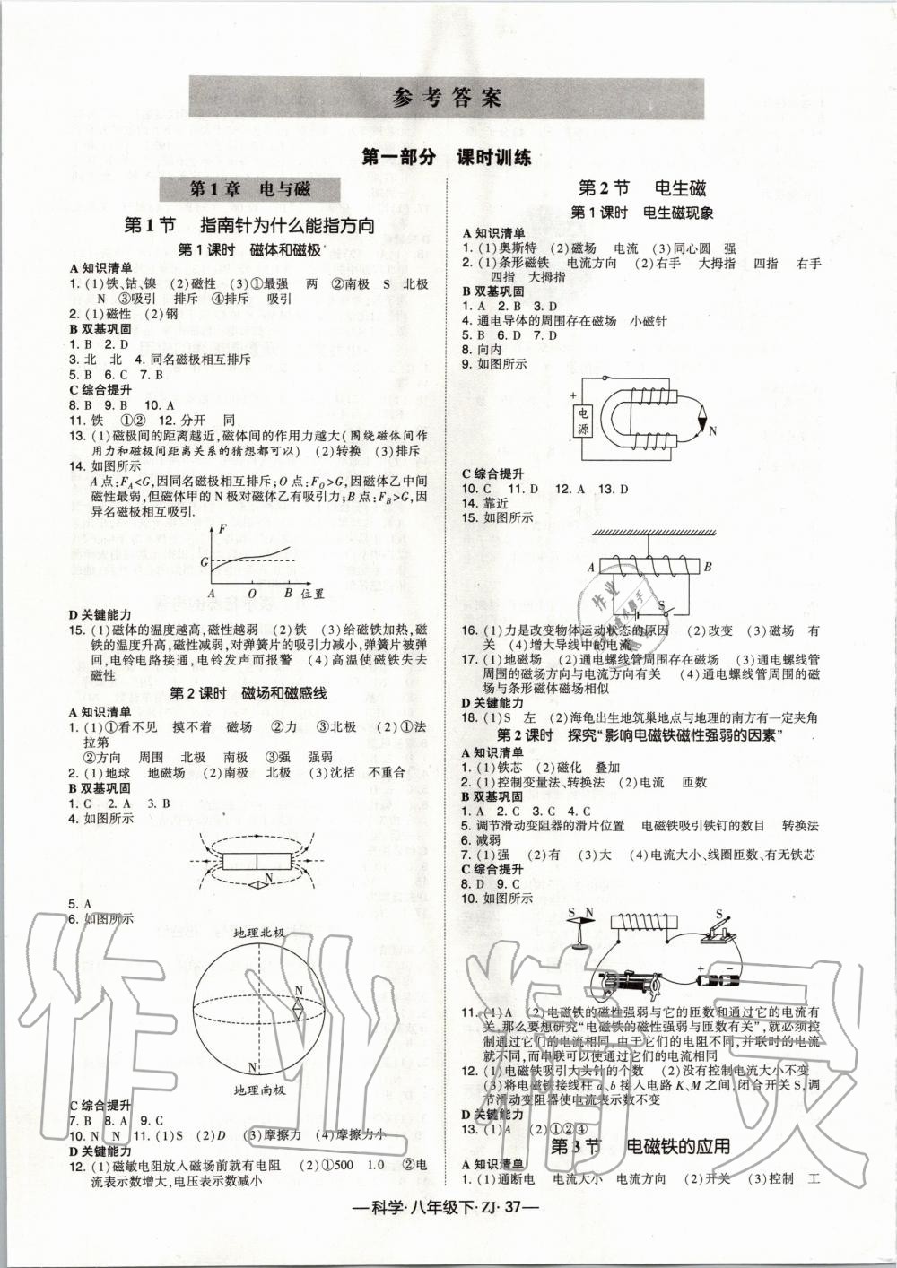 2020年經(jīng)綸學(xué)典學(xué)霸題中題八年級科學(xué)下冊浙教版 第1頁