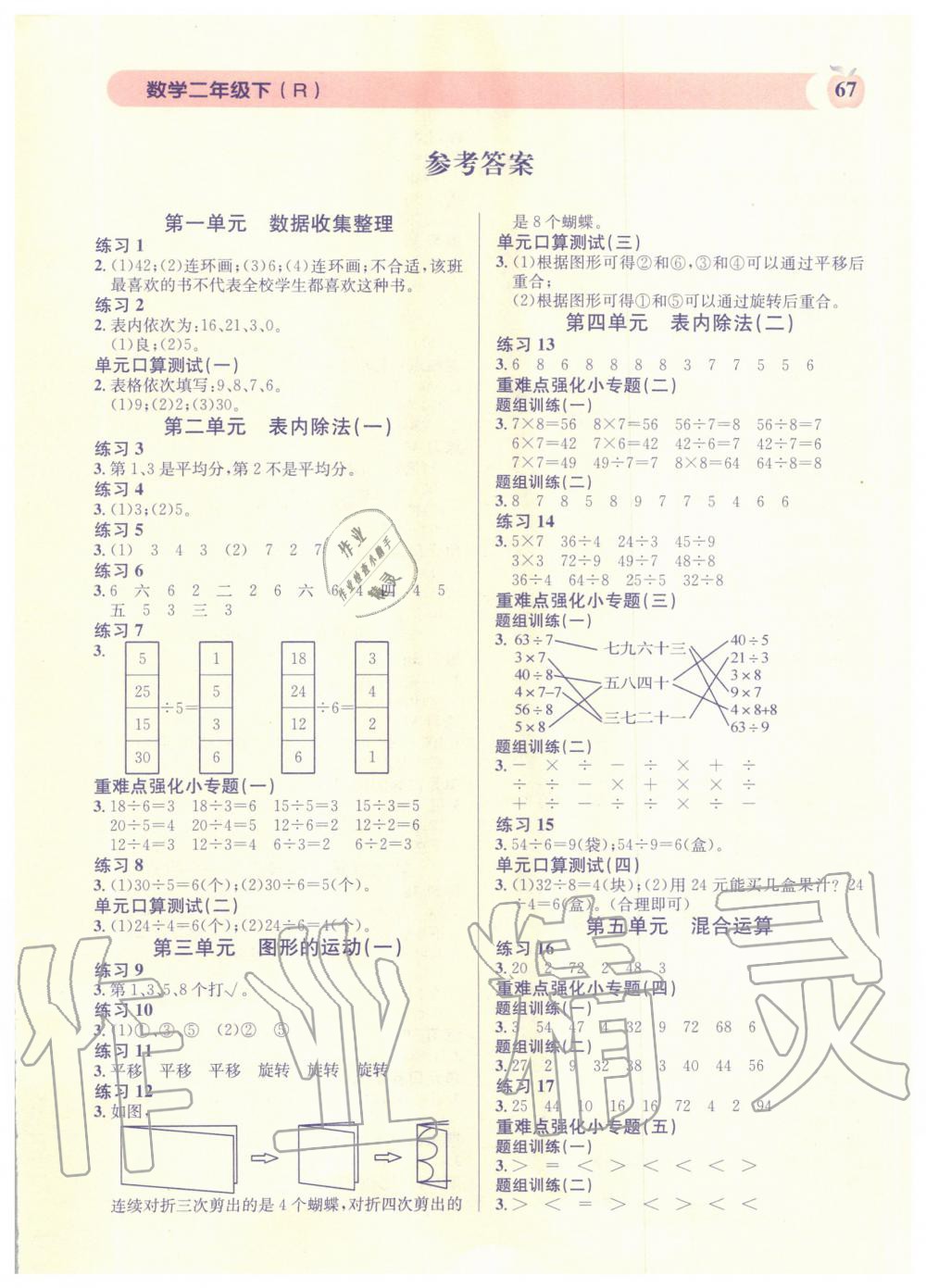 2020年秒殺口算題二年級數(shù)學下冊人教版 第1頁