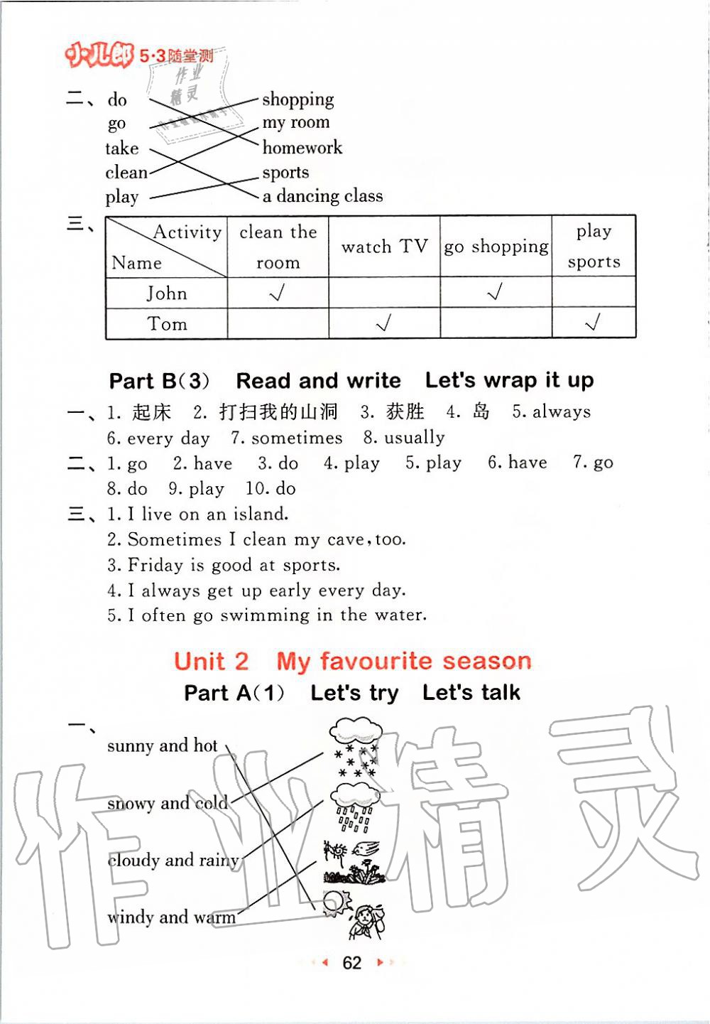 2020年53隨堂測(cè)小學(xué)英語(yǔ)五年級(jí)下冊(cè)人教PEP版 第2頁(yè)