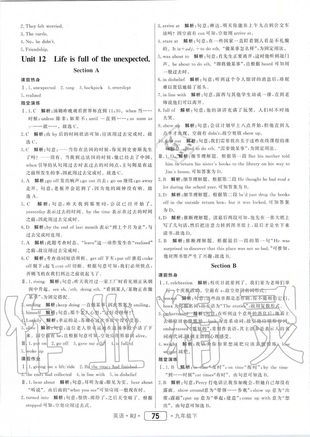 2020年紅對勾45分鐘作業(yè)與單元評估九年級英語下冊人教版 第3頁