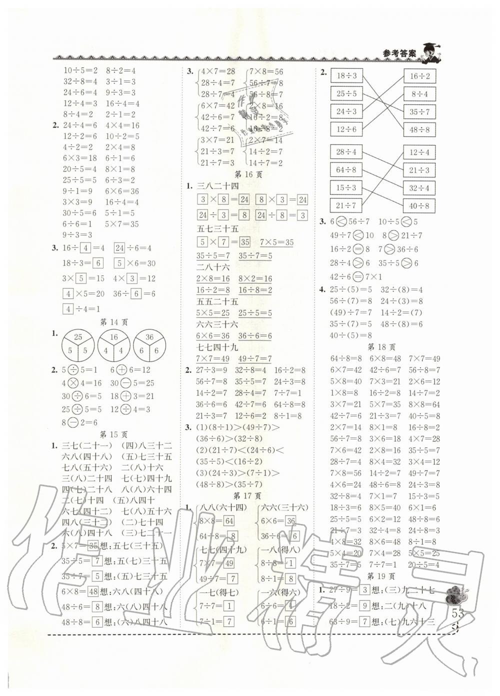 2020年黃岡小狀元同步計算天天練二年級數(shù)學下冊人教版 第3頁