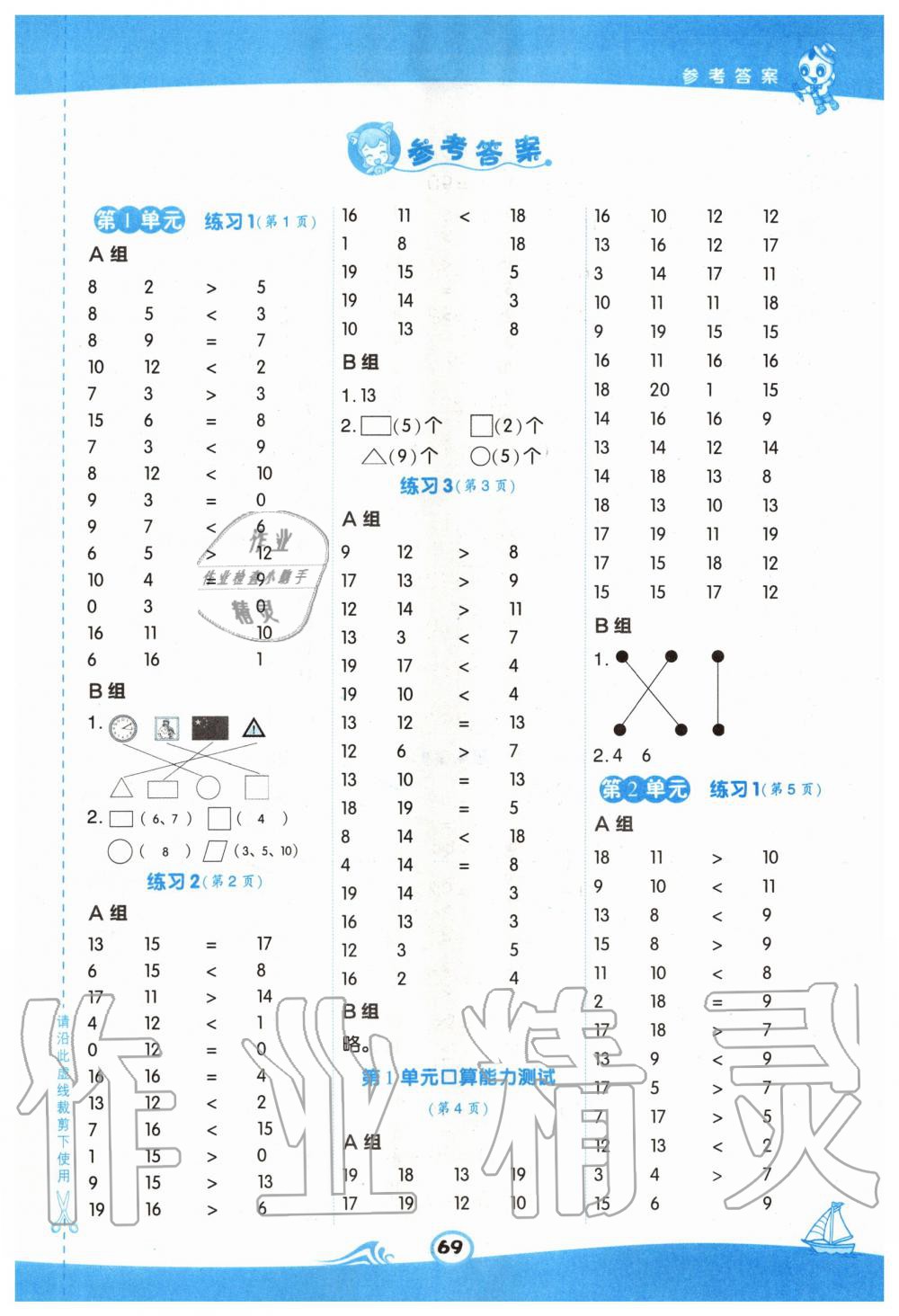 2020年星级口算天天练一年级数学下册人教版 第1页