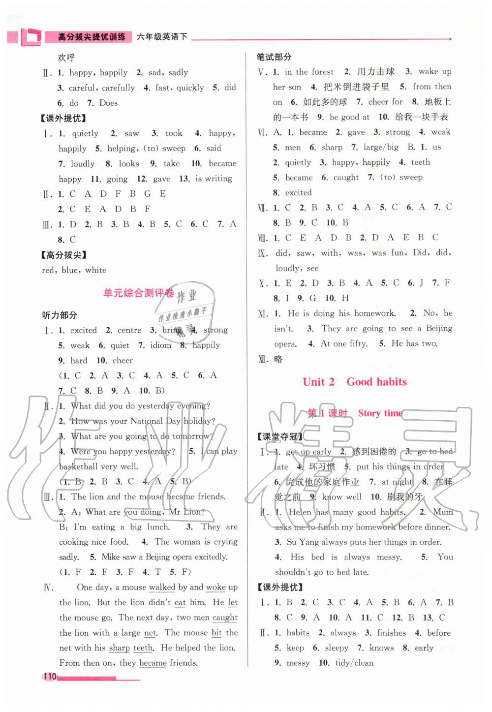 2020年高分拔尖提優(yōu)訓(xùn)練六年級英語下冊江蘇版 第2頁