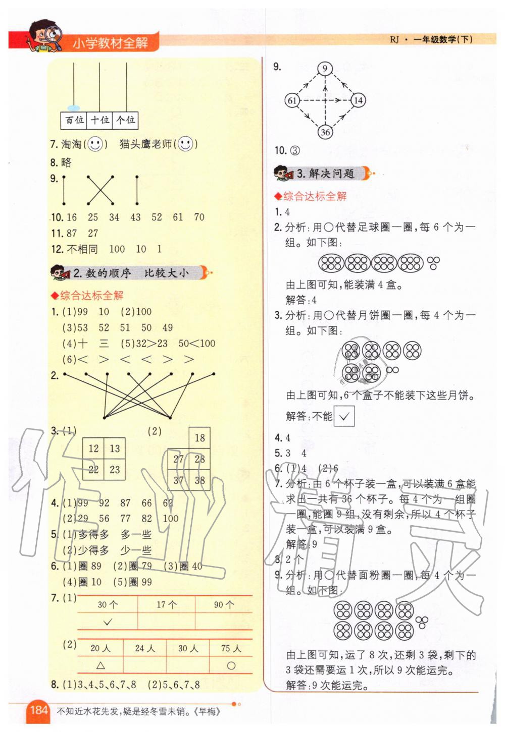 2020年小學(xué)教材全解一年級(jí)數(shù)學(xué)下冊(cè)人教版 第5頁(yè)