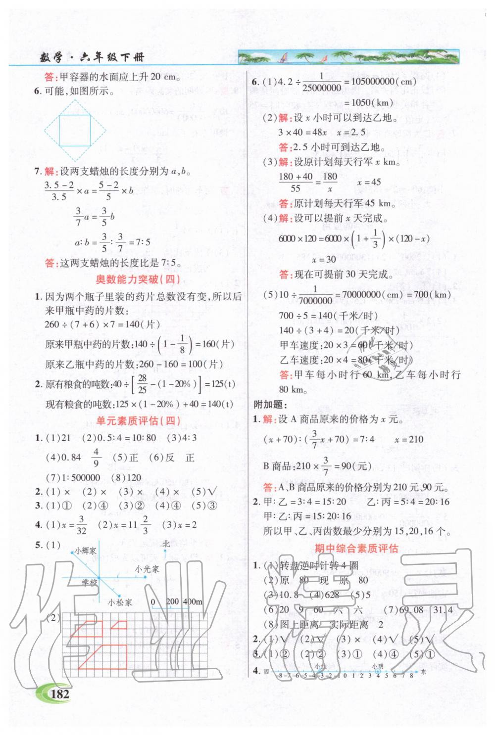 2020年世紀(jì)英才引探練創(chuàng)英才教程六年級數(shù)學(xué)下冊人教版 第7頁