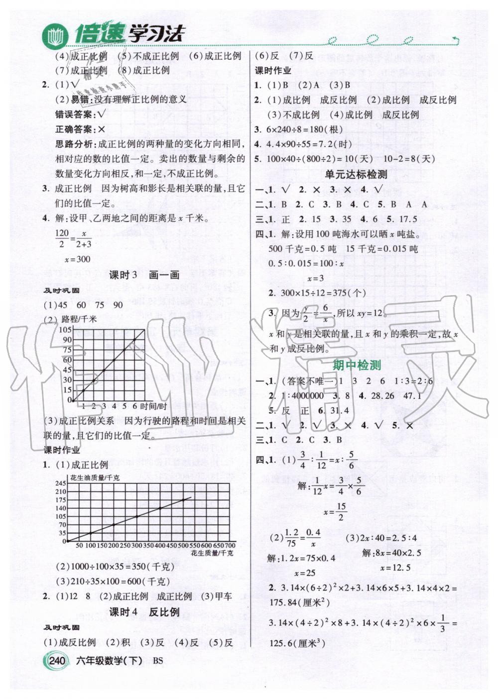 2020年倍速學(xué)習(xí)法六年級數(shù)學(xué)下冊北師大版 第7頁