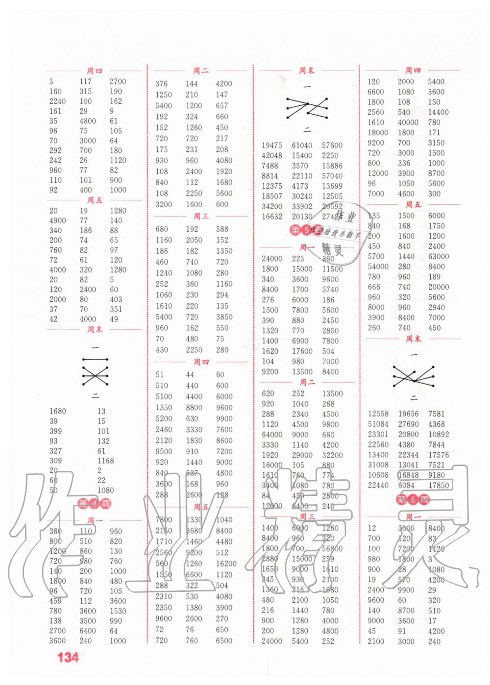 2020年通城学典小学数学计算能手四年级下册苏教版 第2页