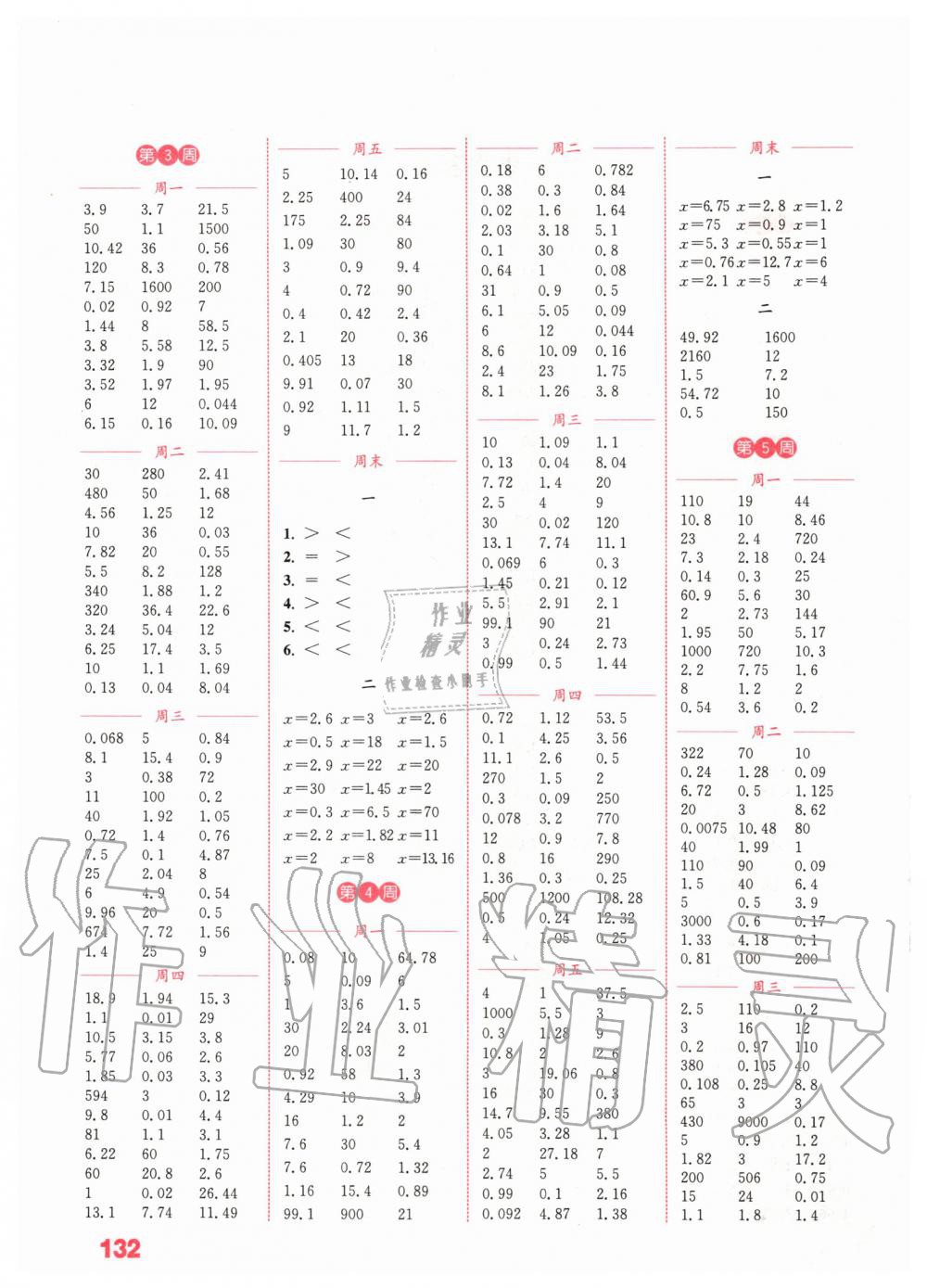 2020年通城学典小学数学计算能手五年级下册苏教版 第2页