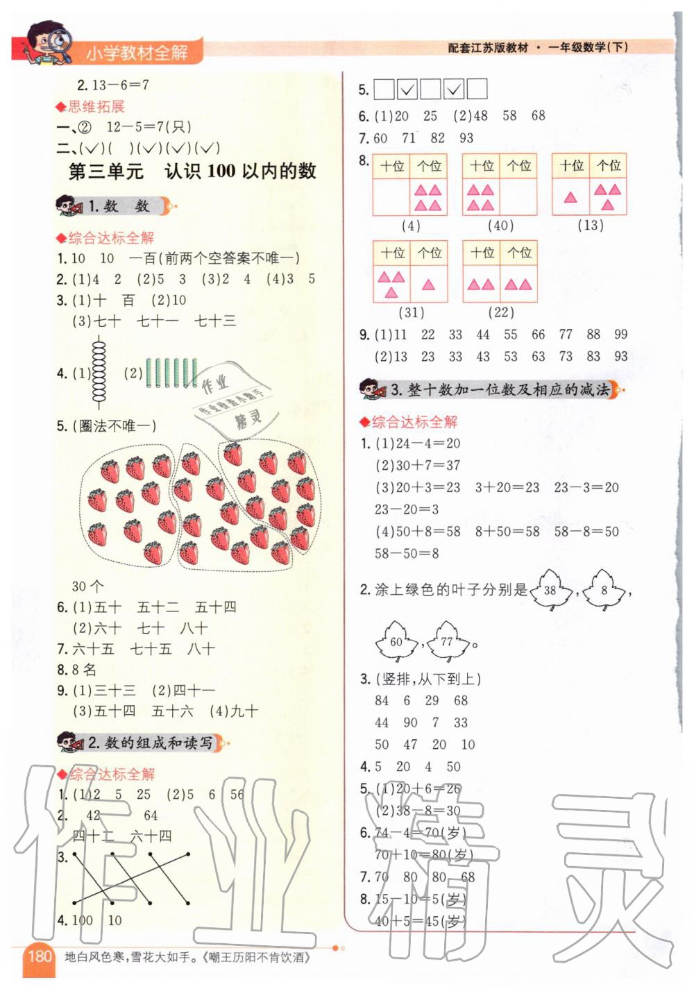 2020年小學(xué)教材全解一年級(jí)數(shù)學(xué)下冊(cè)江蘇版 第3頁