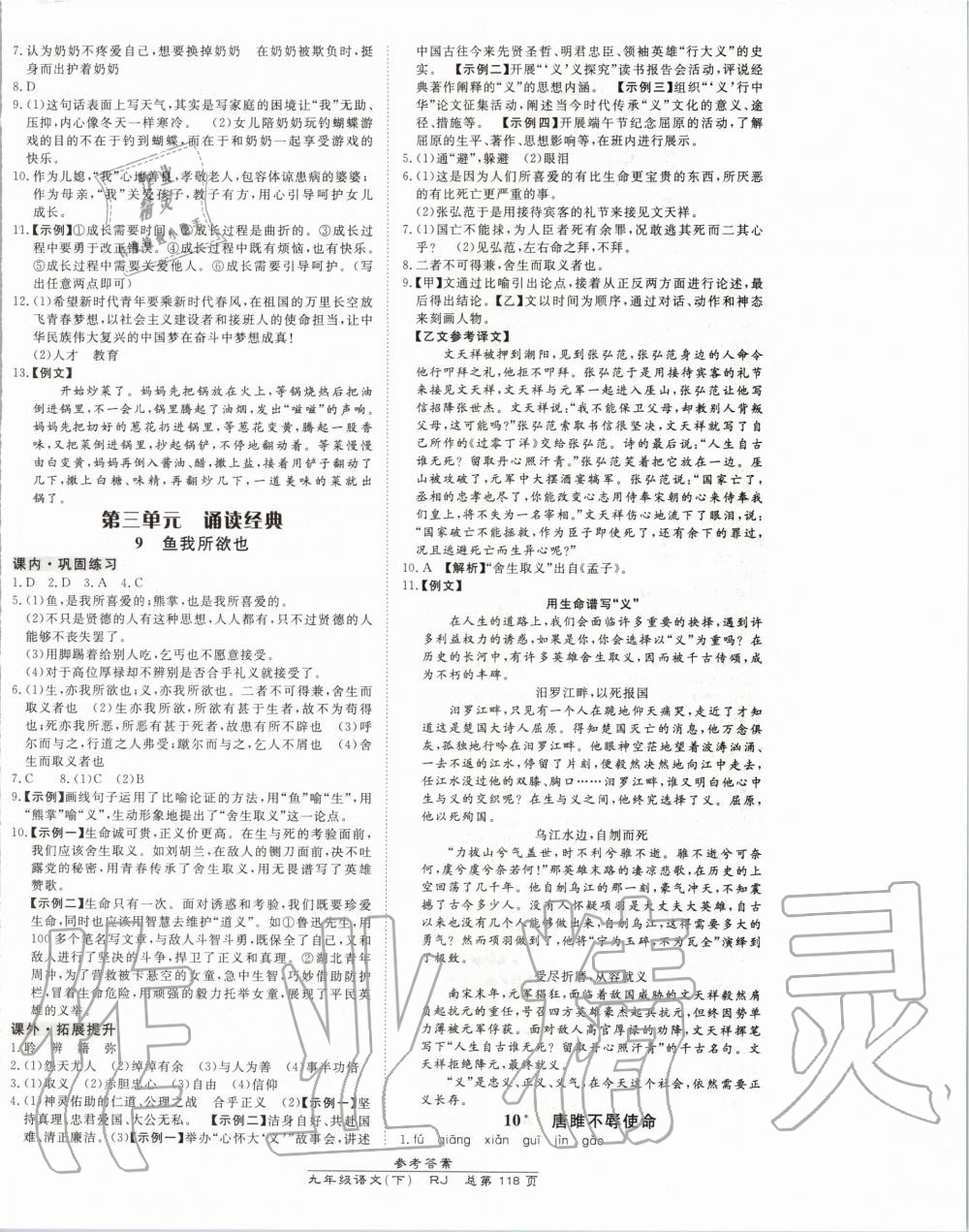 2020年高效课时通10分钟掌控课堂九年级语文下册人教版 第4页