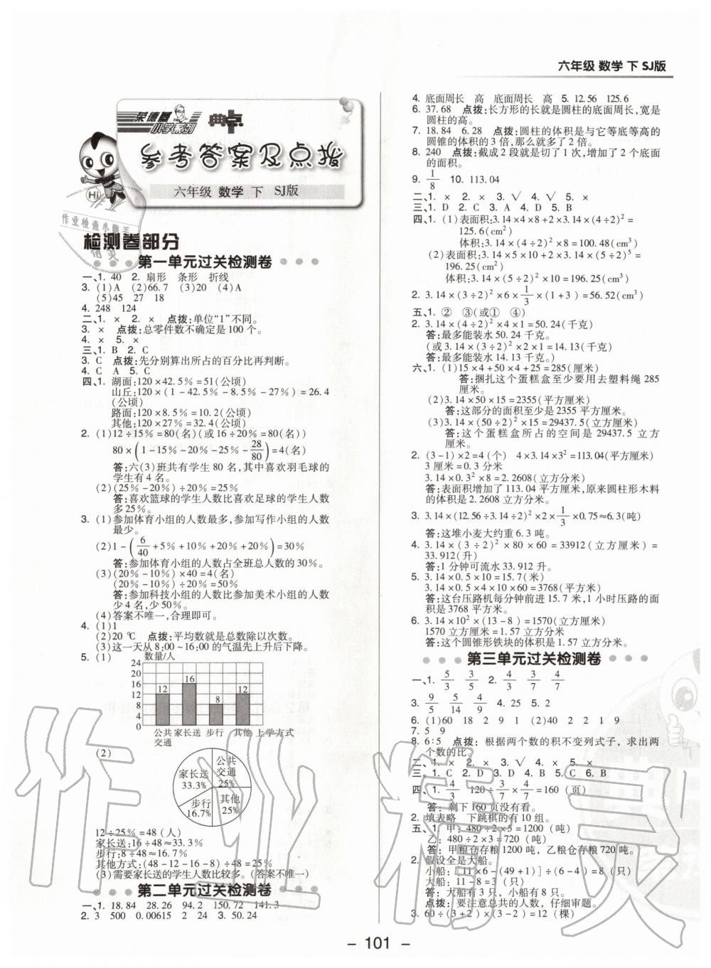 2020年综合应用创新题典中点六年级数学下册苏教版 第1页