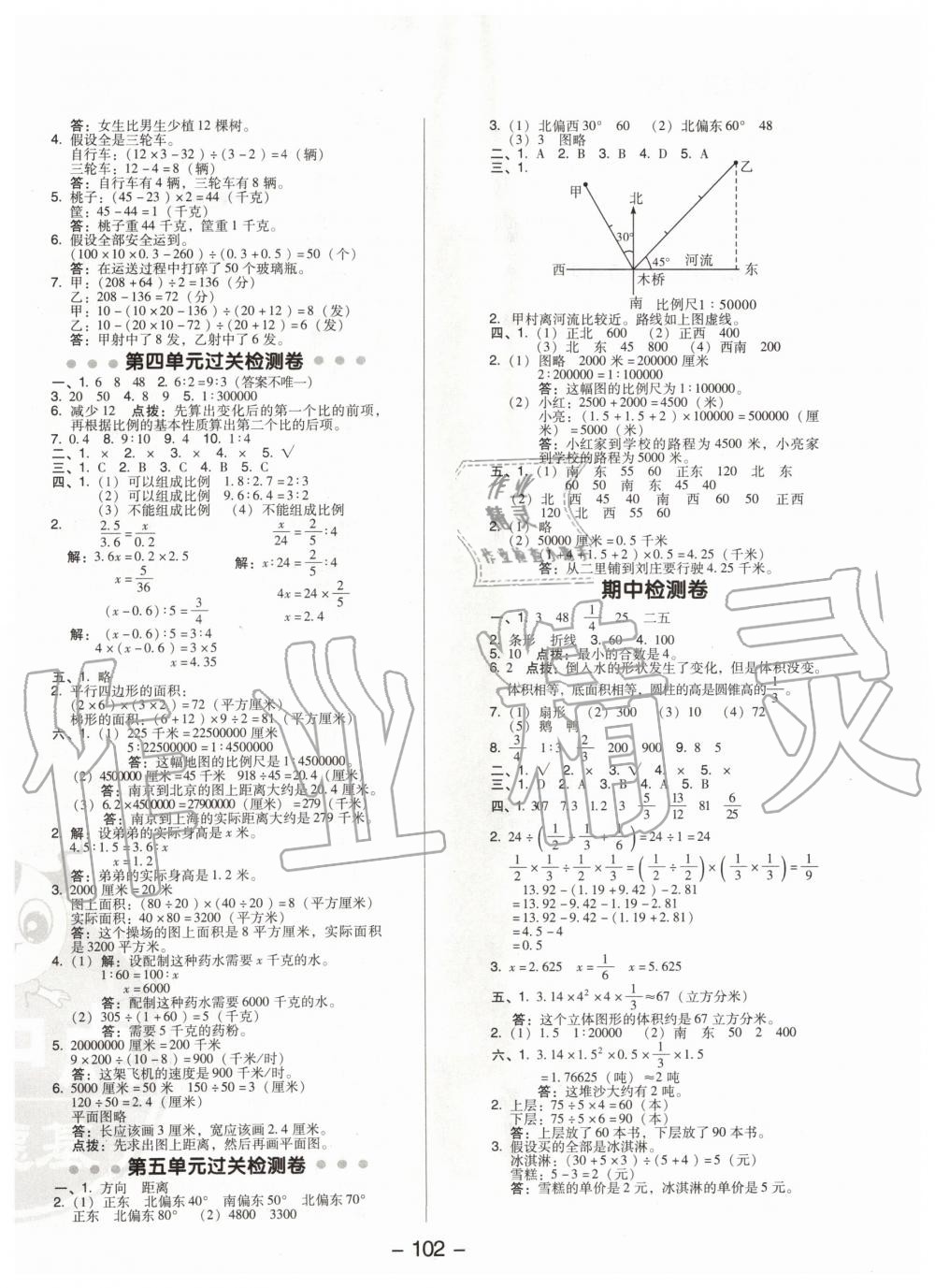 2020年综合应用创新题典中点六年级数学下册苏教版 第2页