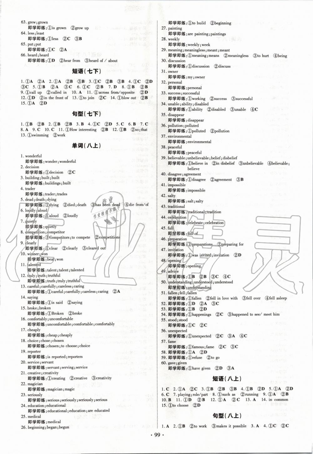 2020年初中同步學(xué)習(xí)導(dǎo)與練導(dǎo)學(xué)探究案九年級(jí)英語(yǔ)下冊(cè)人教版 第7頁(yè)