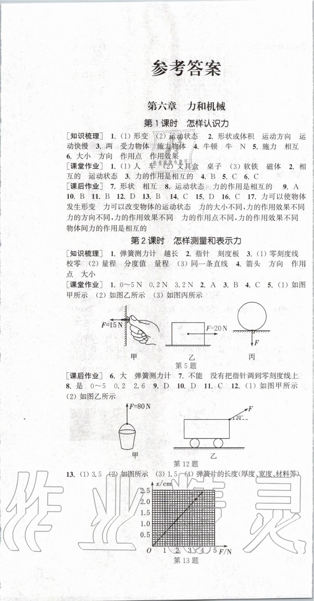 2020年通城学典课时作业本八年级物理下册沪粤版 第1页