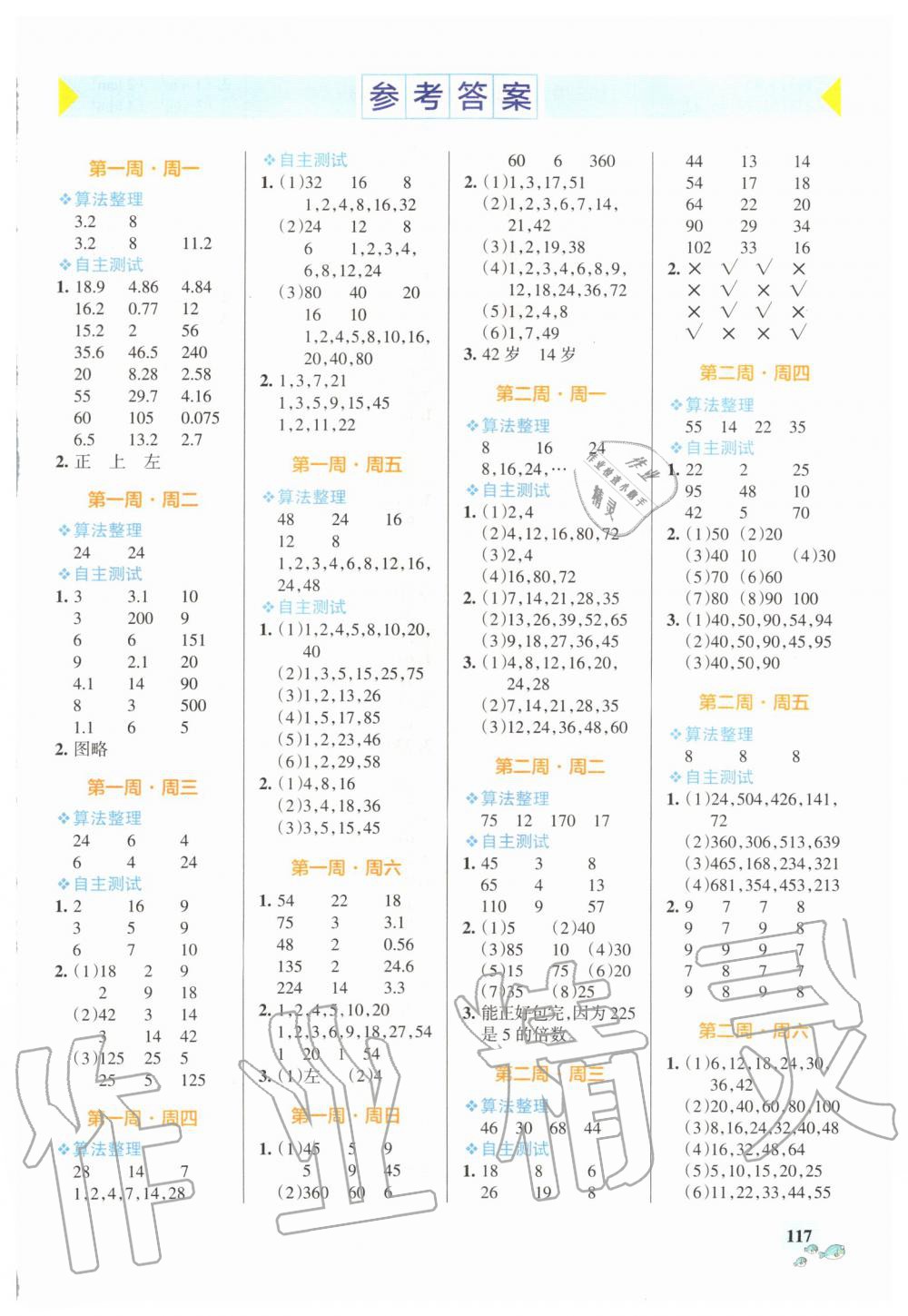 2020年小學(xué)學(xué)霸天天計算五年級下冊人教版 第1頁