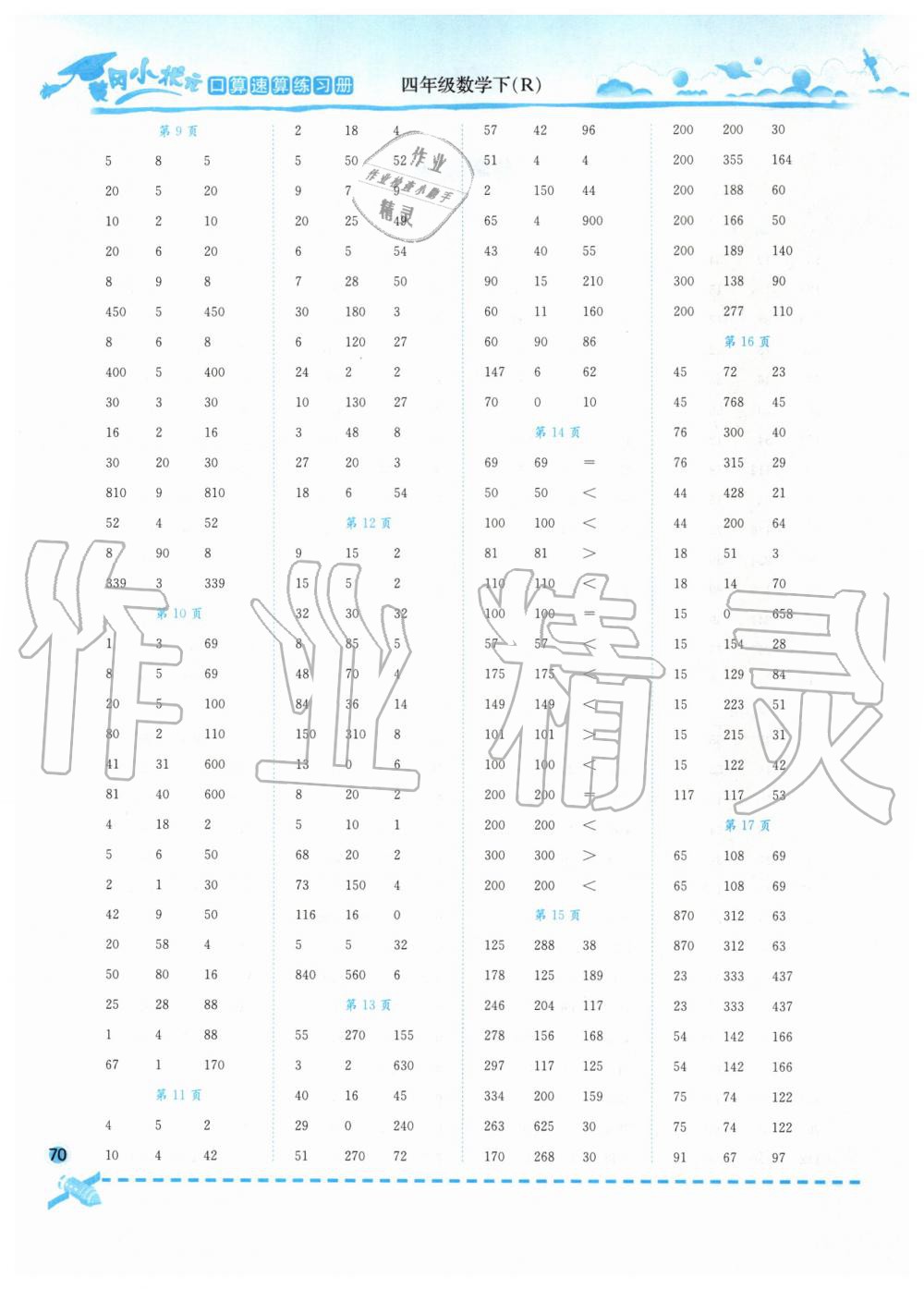 2020年黃岡小狀元口算速算練習(xí)冊(cè)四年級(jí)數(shù)學(xué)下冊(cè)人教版 第2頁(yè)