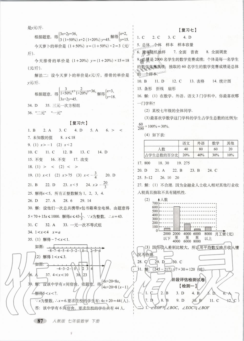 2020年聚能闯关期末复习冲刺卷七年级数学下册人教版 第3页