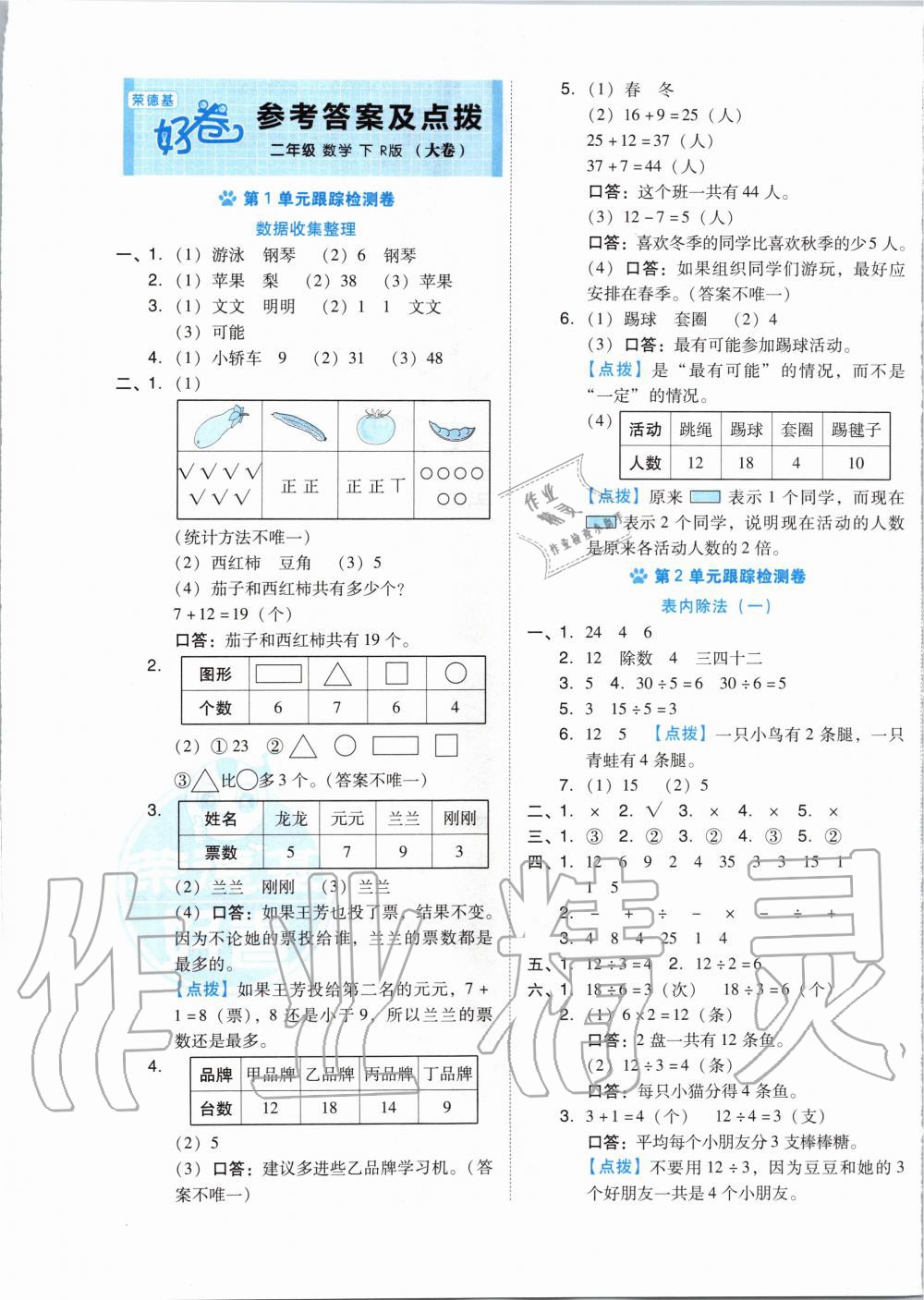 2020年好卷二年级数学下册人教版 第1页