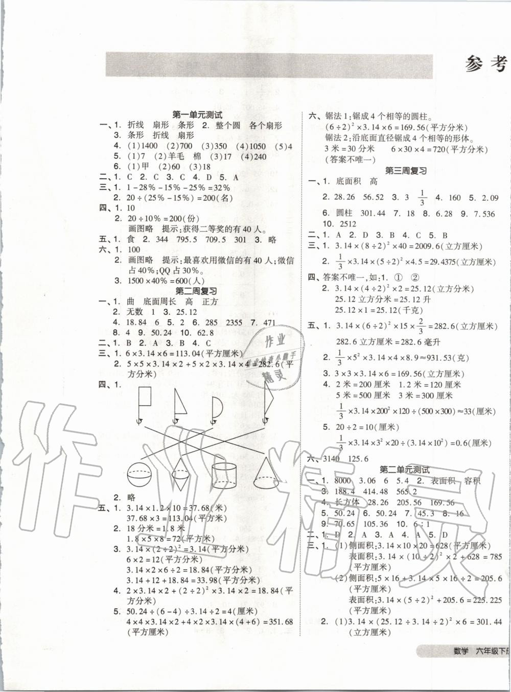 2020年全品小復(fù)習(xí)六年級(jí)數(shù)學(xué)下冊(cè)蘇教版 第1頁(yè)