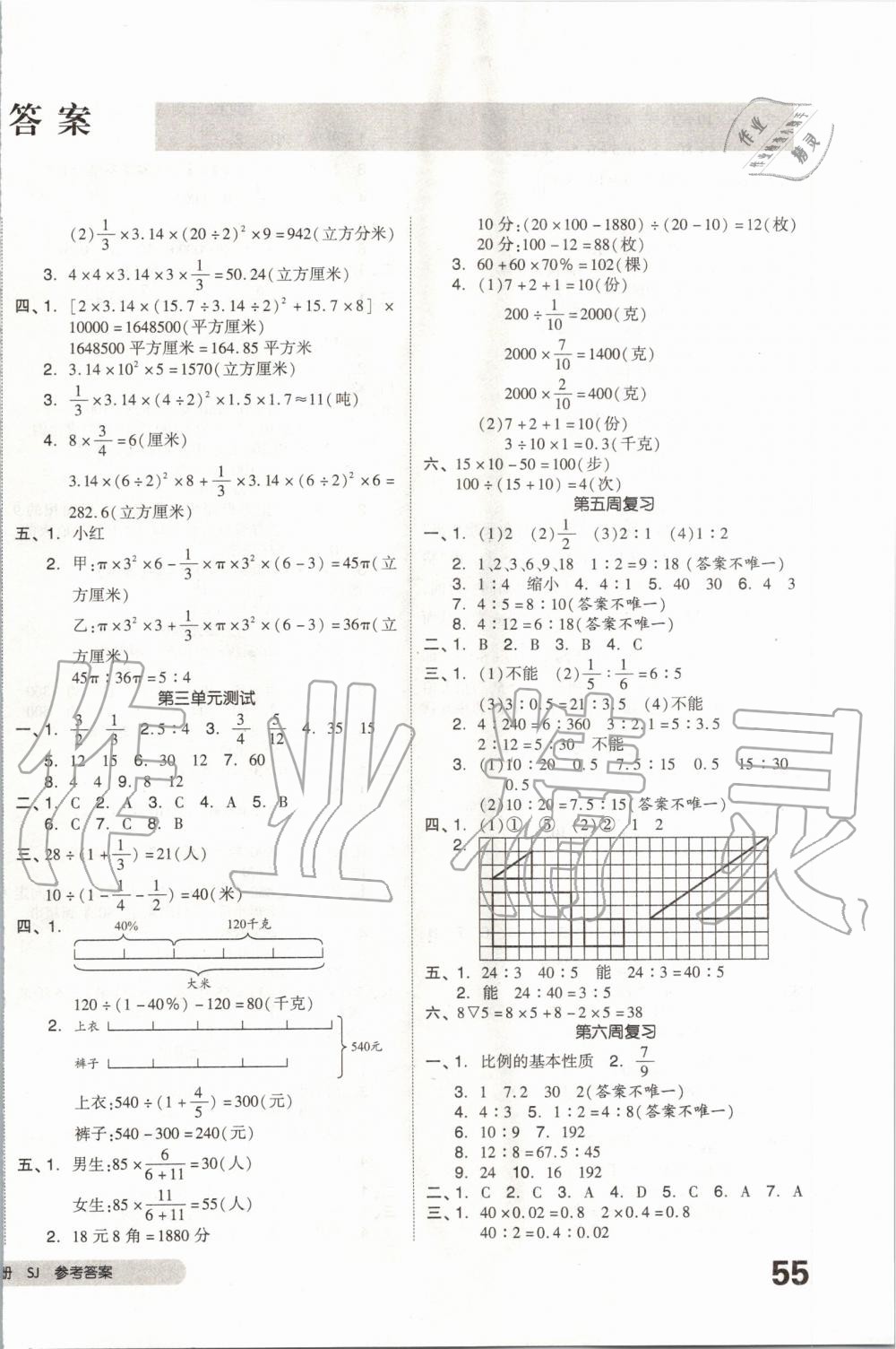 2020年全品小復習六年級數(shù)學下冊蘇教版 第2頁