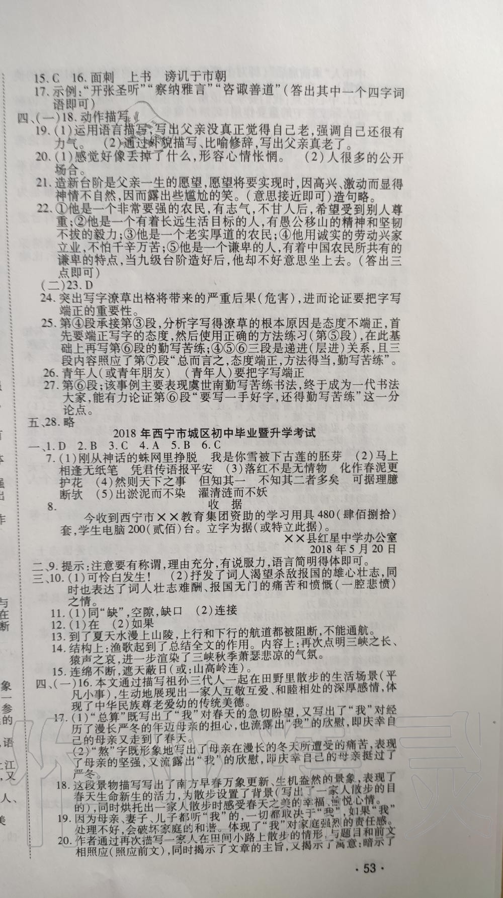 2020年學海金卷激活中考中考試題匯編青海中考密題語文 第3頁