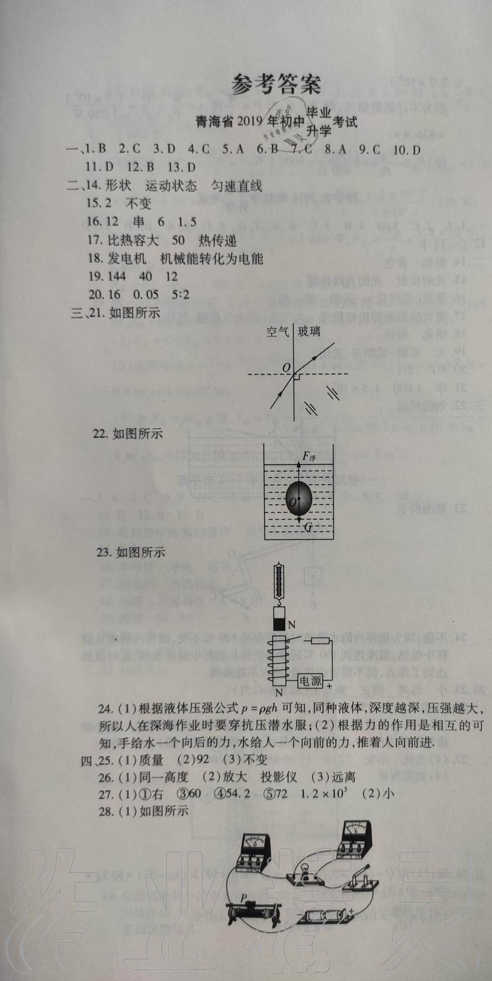 2020年學(xué)海金卷激活中考中考試題匯編青海中考密題物理 第1頁(yè)