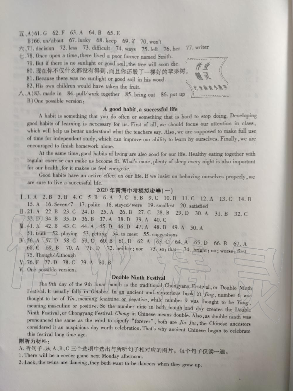 2020年學海金卷激活中考中考試題匯編青海中考密題英語 第4頁