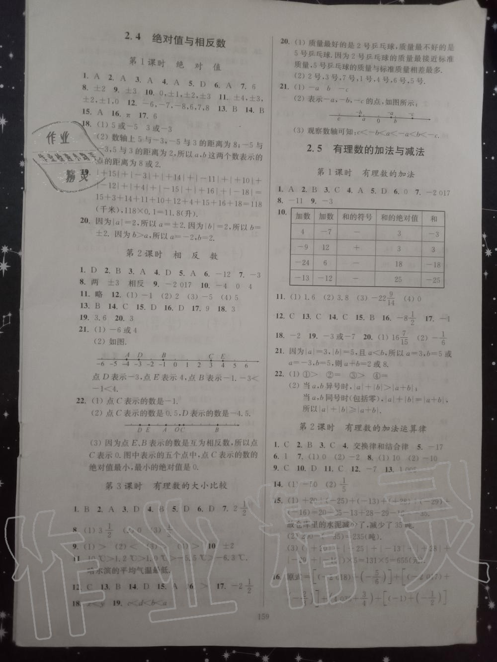 2019年學(xué)霸作業(yè)本七年級數(shù)學(xué)上冊蘇科版 第3頁