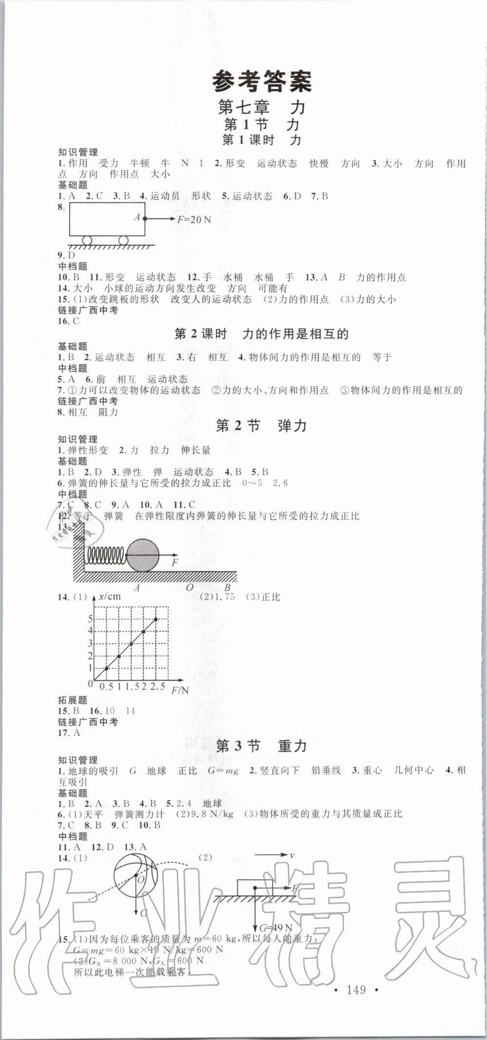 2020年名校课堂八年级物理下册人教版广西专版 第1页